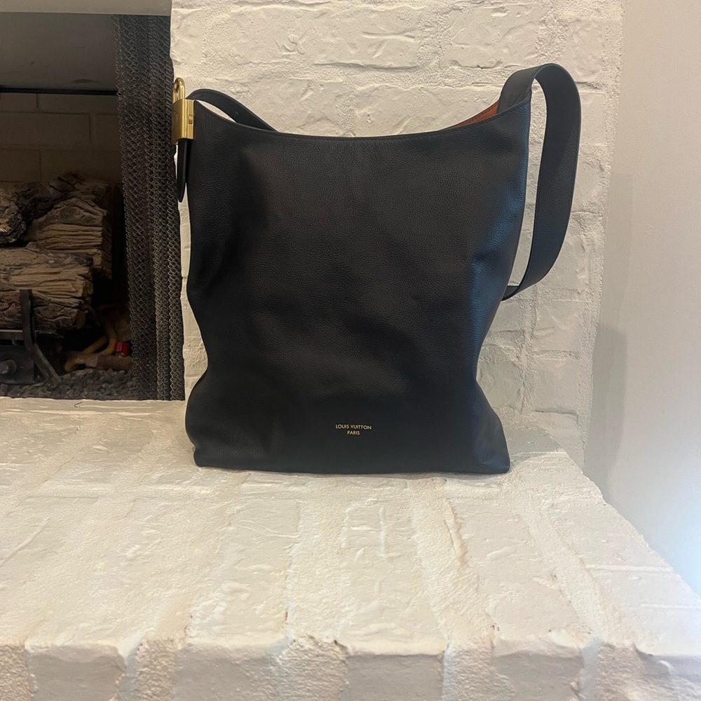 Faux Black LV Low Key Shoulder Bag